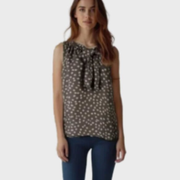 LOFT Polka Dot Blouse with Tie Neck Size S NWT Coquette - Picture 5 of 8